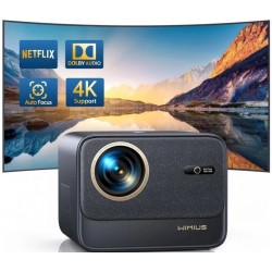 WIMIUS K9 SMART PROJECTOR 1080P/60HZ, 700 ANSI LUMENS, BLUETOOTH, WIFI 6 5G/2.4G, OFFICIAL NETFLIX, DOLBY AUDIO & VOICE CONTROL
