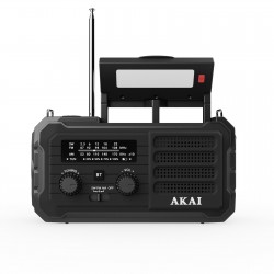 AKAI APR-801 ΡΑΔΙΟΦΩΝΟ ΕΠΙΒΙΩΣΗΣ ΜΕ ΗΛΙΑΚΟ ΠΑΝΕΛ, ΔΥΝΑΜΟ, BLUETOOTH & POWER BANK (ΜΑΥΡΟ)